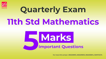 11th Std Mathematics | Important 5 mark Questions | Quarterly Exam 2025 |  Chapter - 1 to 6