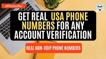 How to Get USA Non-VoIP Phone Numbers for Account Verification (Cheap & Easy!)