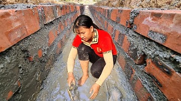 How to build a farm drainage ditch with red bricks / Lý Nhệ
