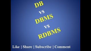 Information Difference between database , DBMS and RDBMS News