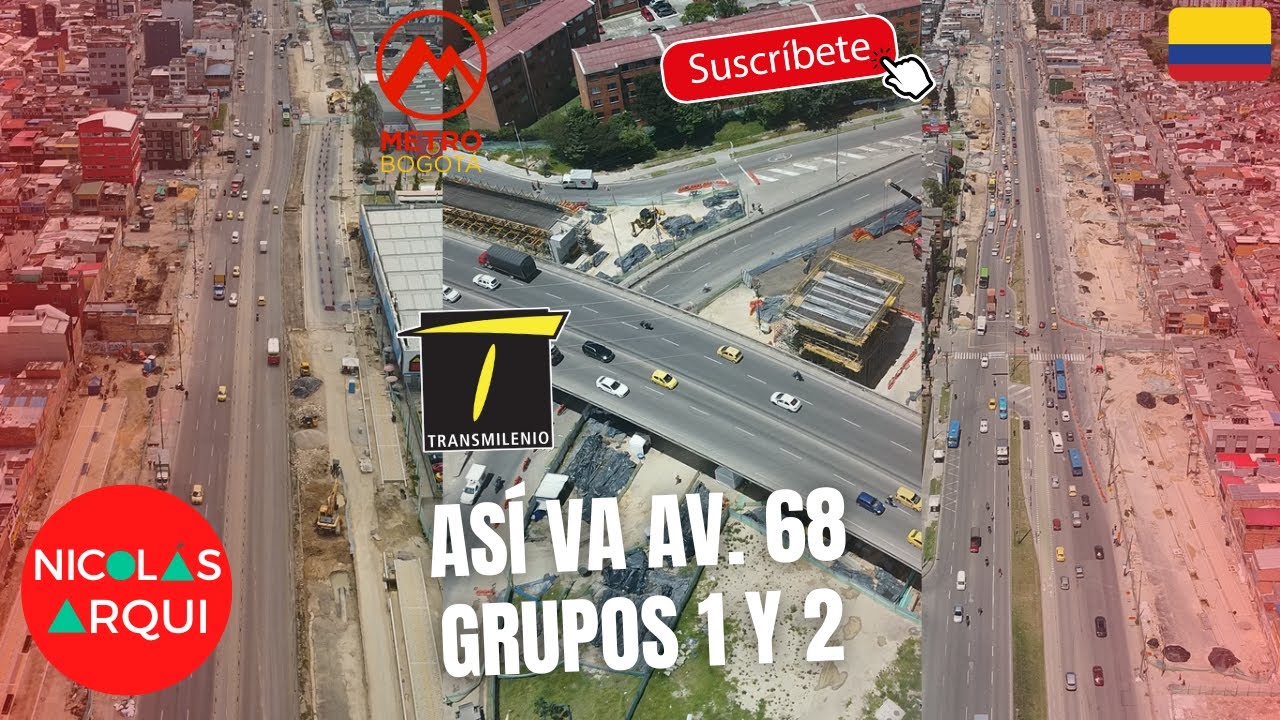 Así va Construcción de TransMilenio Avenida 68 entre la Calle 42 Sur y