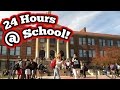 24 HOUR CHALLENGE AT SCHOOL! (ALMOST GOT CAUGHT) Crazy 24 Hour Overnight Challenge In School