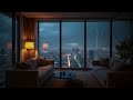Rain on Penthouse Windows 9 Hours | Sleep, Insomnia, Meditation | No Ads | 4K