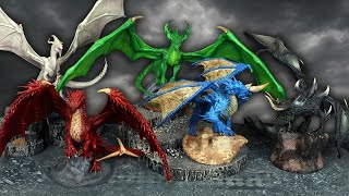 I painted ALL FIVE ancient chromatic dragons!! #3Dprinting #dungonsanddragons #armypainter