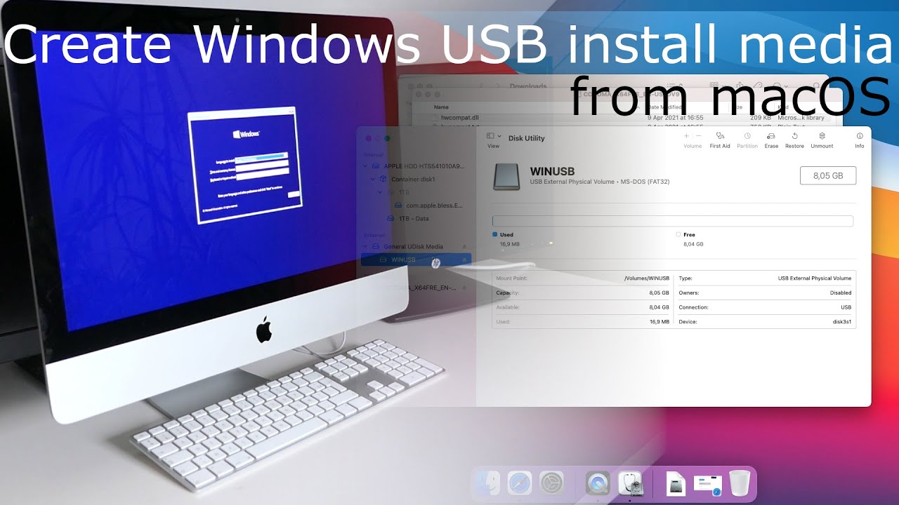 New Update Создание загрузочного установочного USB-устройства Windows 10 из macOS