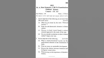 RBU -DDE MA.1st Sem Political science CC-1.5(2023)
