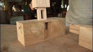 Amazing Hand Cut Mitred Dovetails Lock - Awesome Traditional Japan Woodworking Skills Without Screw