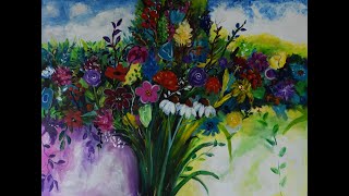 acrylic wildflowers wildflower paint painting field tutorial