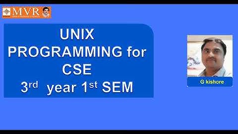 Unix Programming -31 - Class 1