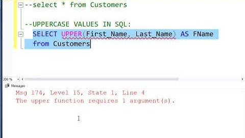 Upper case in SQL