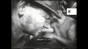 1950s, 1960s UK, Coal Miners Setting Explosion Underground, Mining, 16mm
