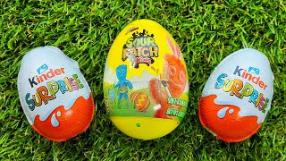 Satisfying video | Unpacking Kinder Surprise AND Chocolate | Egg Sour Patch Kids, Sound ASMR🍭