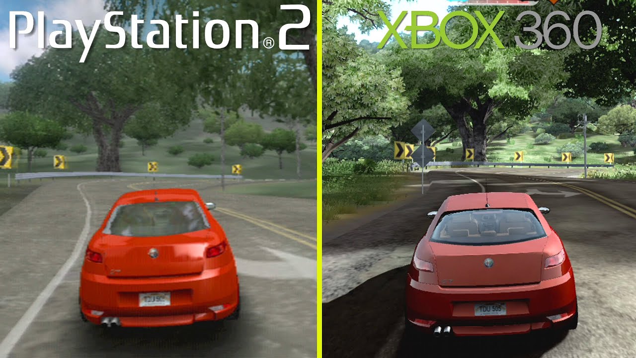 Test Drive Unlimited PS2 vs Xbox 360 Graphics Comparison - YouTube