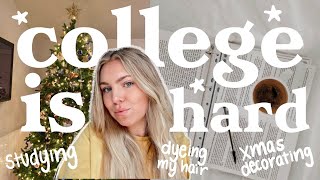COLLEGE WEEK (ish) IN MY LIFE | ft. online classes, dyeing my own hair, & christmas decorating
