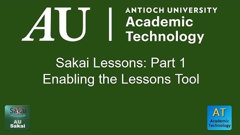 Lessons Page Part 1: Introduction and enabling the Lessons Tool