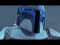 Jango fett fights an ex mandalorian