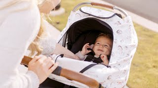 A Cozy Day Out: KeaBabies Warmzy Baby Car Seat Cover in Action!