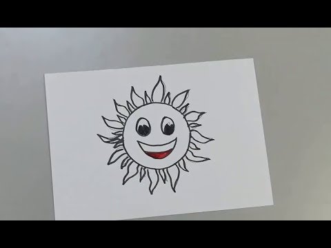 طريقة رسم الشمس للاطفال - تعلم رسم الشمس - Draw a Sun For Kids