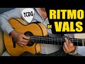 Como tocar el RITMO DE VALS muy fácil en Guitarra Criolla (Acústica) para Principiantes