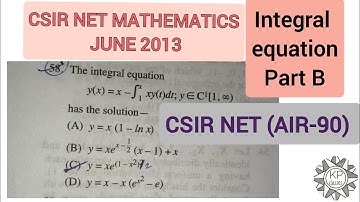 JUNE 2013 II CSIR NET MATHEMATICS II VOLTERA INTEGRAL EQUATION PROBLEM