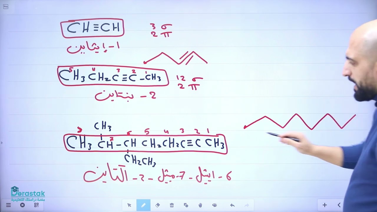 الهيدروكربونات غير المشبعة الألكاينات || الكيمياء || #جيل2009 || العضوية || ليث الدبابسة