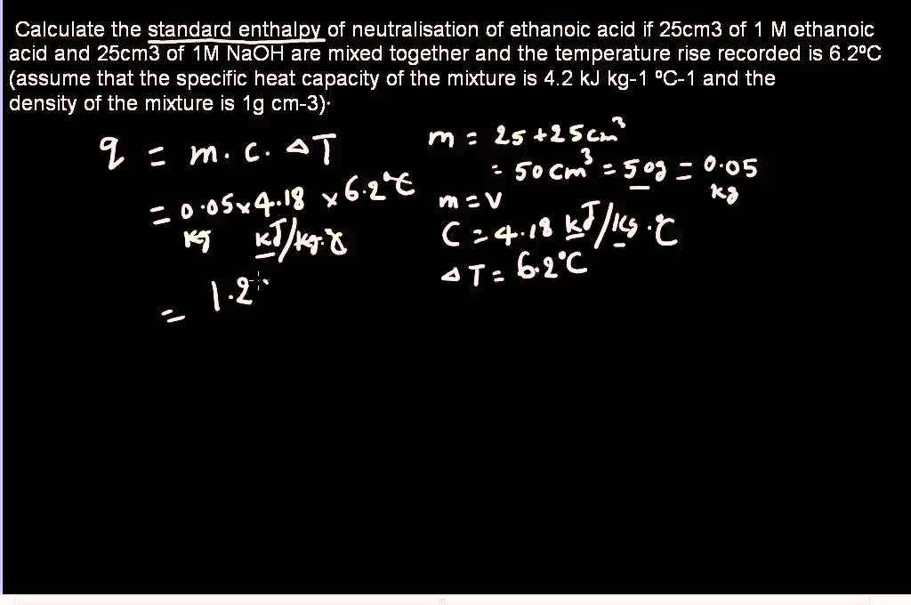 enthalpy change of neutralization