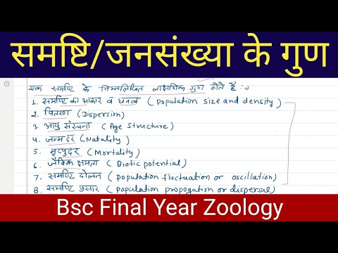 Population Characteristics in Hindi | Bsc Final Year Zoology Notes In Hindi | Zoology Notes |