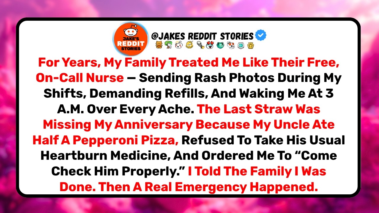 I'm a nurse, and my family treated me like their free on-call doctor for years. The night I finally said no at Sunday dinner, my grandmother texted me: "I'm proud of you, Trevor, but I need to...