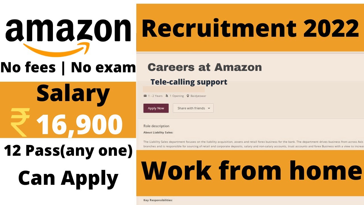 Work From Home Jobs For Students Amazon VCS Job Latest Jobs For