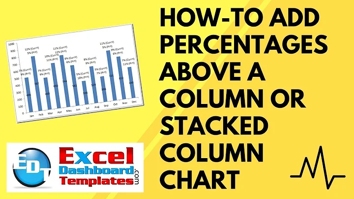 How-to Add Percentages Above a Column or Stacked Column Chart in Excel