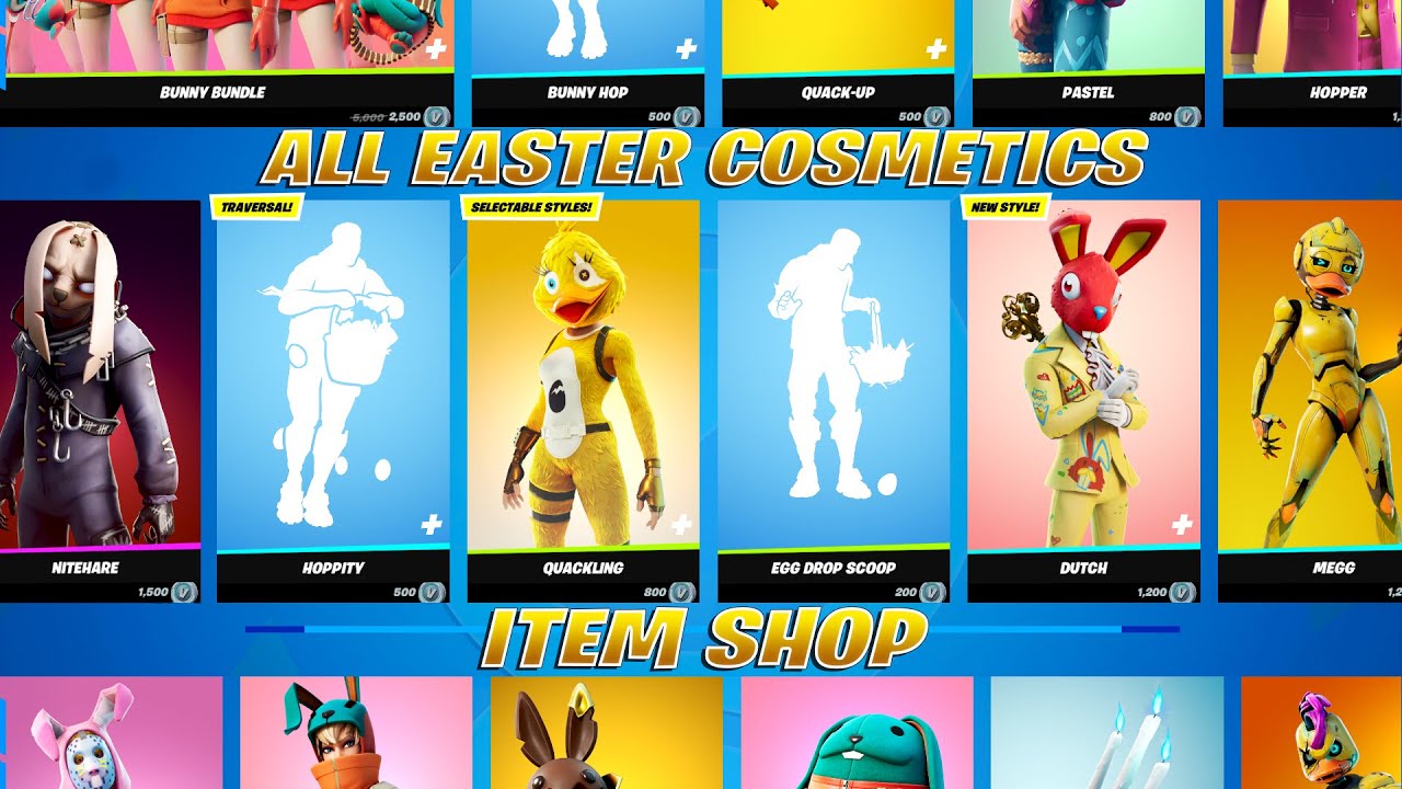 All Easter Skins, Bundle, Emotes & Cosmetics Item Shop Showcase
