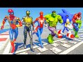 TEAM SPIDER-MAN VS TEAM FUSION SUPERHEROES | Running Challenge #101 (Funny Contest) - GTA V Mods