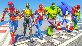 TEAM SPIDER-MAN VS TEAM FUSION SUPERHEROES | Running Challenge #101 (Funny Contest) - GTA V Mods