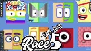 numberblocks race 5 but messed up