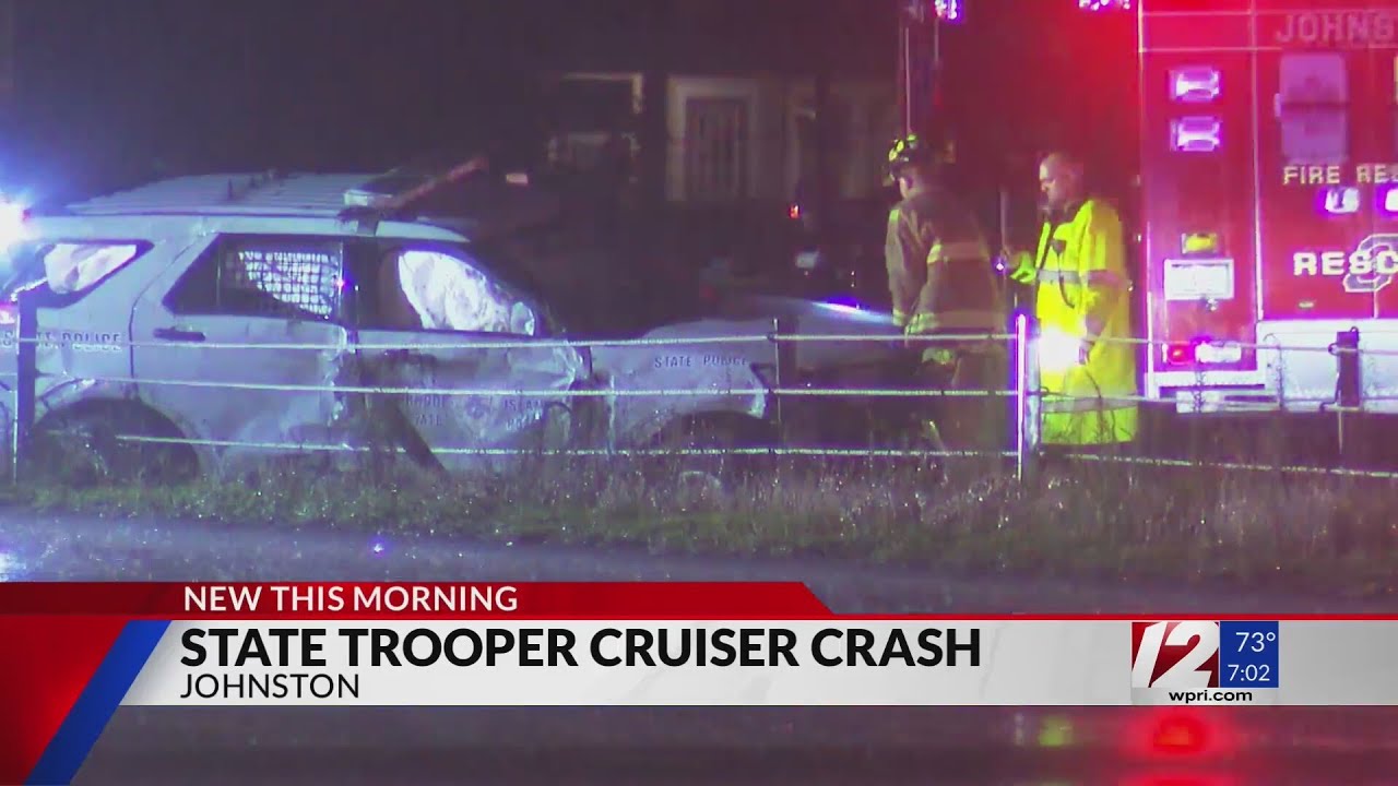 RI State Police cruiser involved in crash - YouTube