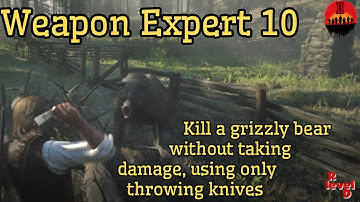 Weapon Expert 10: Kill a grizzly, no taking damage, using only throwing knives. #RDR2 #Story #PS5