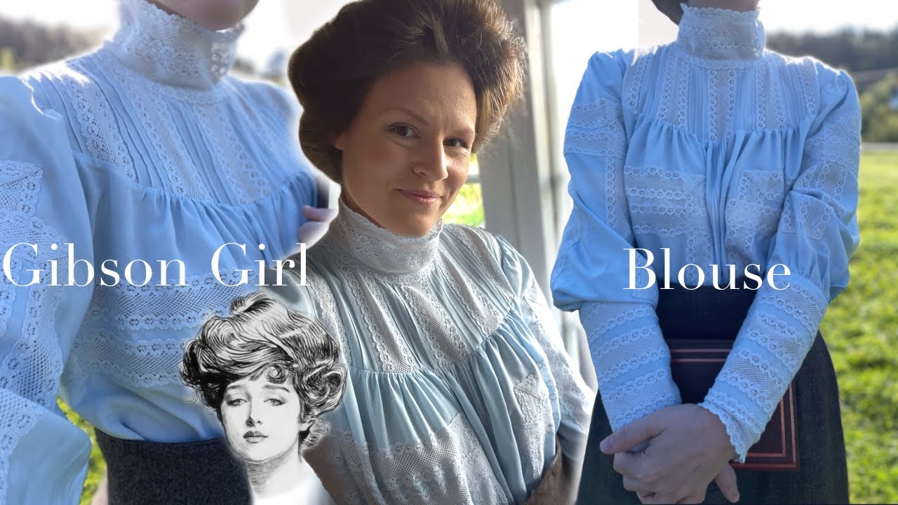 トップス 5351 POUR LES FEMMES border cut sew Sewing an Edwardian Gibson Girl Blouse | Lace Inserts and Pintucks