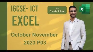 ICT OL 0417-0983 October November 2023 Paper 03 Data Analysis using MS Excel