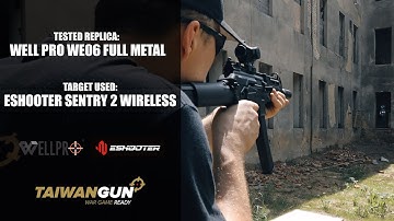 Eshooter Sentry 2 Wireless Target Training with Well Pro WE06 Full Metal - Airsoft Presentation