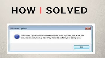 How i Solved Windows update cannot currently check for updates windows 7