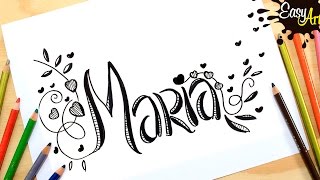 Dibujos nombres de niña MARIA /Drawing baby girl namesMARIAy/ Easy Art -  thptnganamst.edu.vn