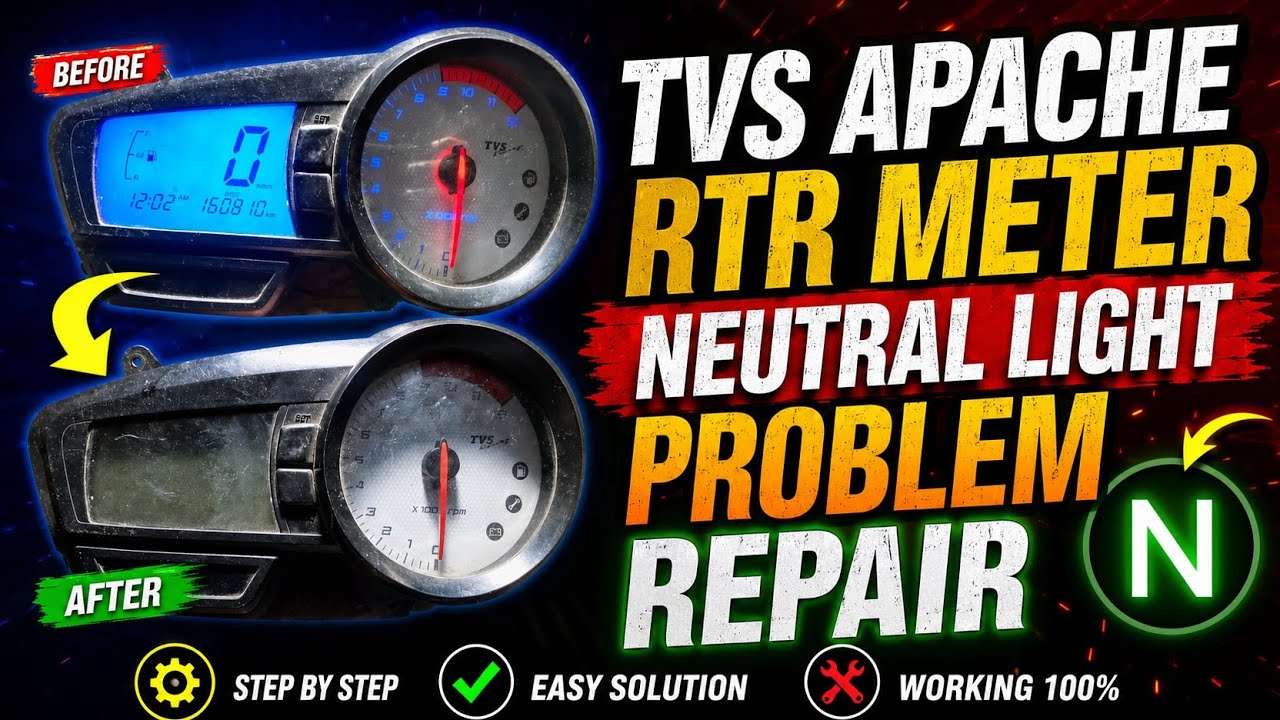TVS Apache RTR Digital Meter Signal & Neutral Light Repair | Partial ...