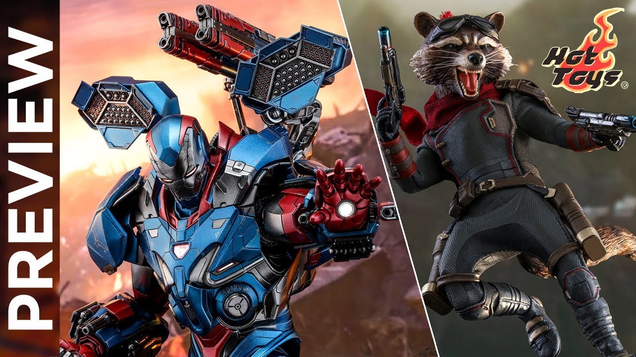 Preview Hot Toys Iron Patriot Rocket Raccoon Avengers Endgame Vingadores Ultimato