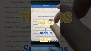 Títulos y subtítulos en APA 7ma edición fácil y rápido 👌✅ #normasapa #almalegalec #tesis
