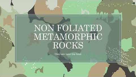 Nonfoliated Metamoprhic Rocks