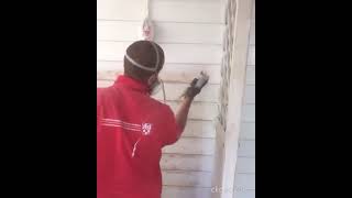 Weatherproof paint? Airless application, of course.