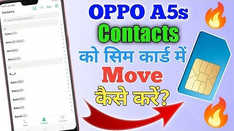 Oppo A5s|Android phone ke contacts ko sim card me kaise move kare?|How to move contacts on sim card?