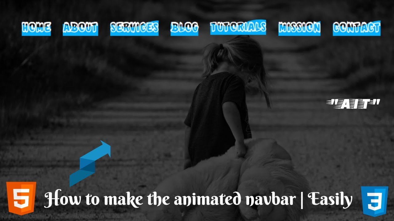 Animated navigation bar | html and css - YouTube