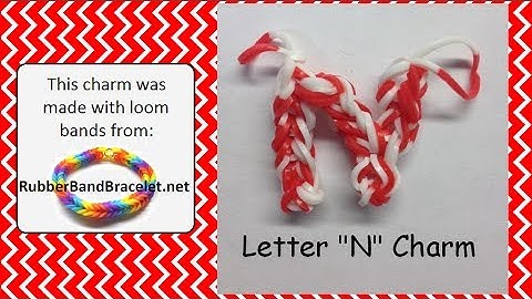 Rainbow Loom Letter N Loom Band Charm - Made Using RubberBandBracelet Loom Bands