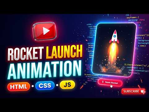 Rocket Launch Animation Using HTML CSS & JS | Step-by-Step Tutorial for Beginners @webdesign12_04